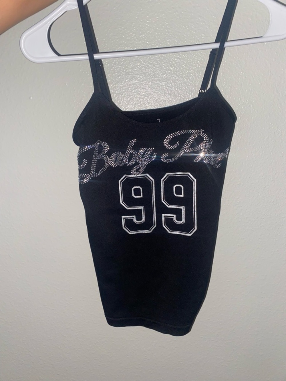 Baby Phat Black Rhinestone Script & 99 Tank
